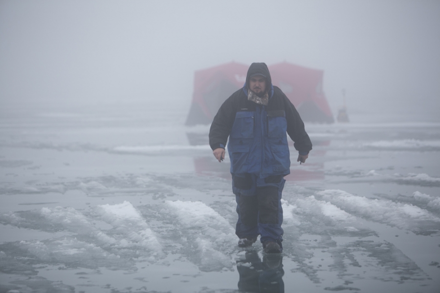 Ice Fishing on Lake Erie